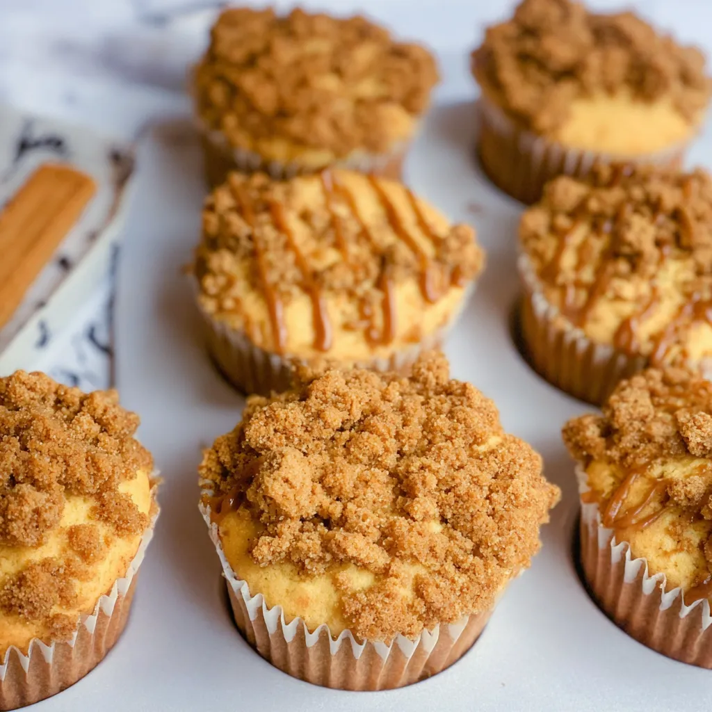 Biscoff Muffins with Crumble Topping