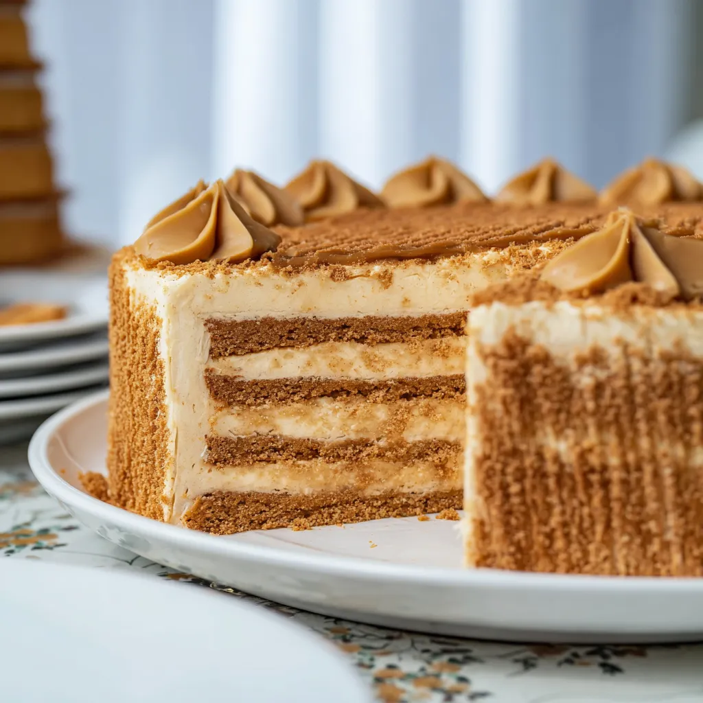 Homemade Delicious Biscoff Cake