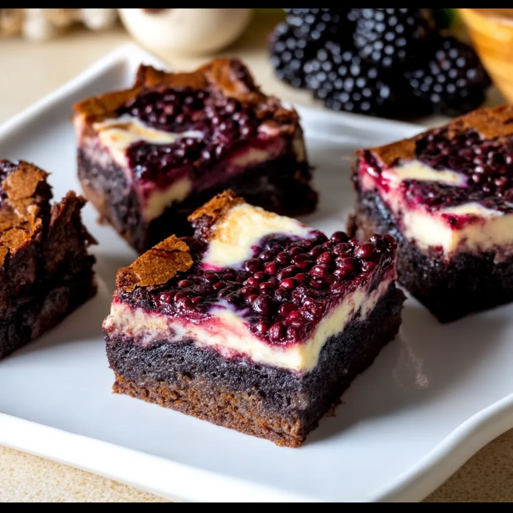 Blackberry Cream Cheese Brownies Easy and Healthy