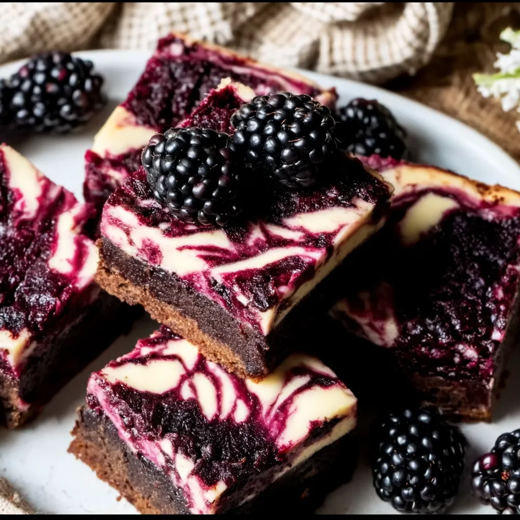 Blackberry Cream Cheese Brownies Sweet and Delicious