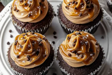 Chocolate Espresso Cupcakes with Salted Caramel