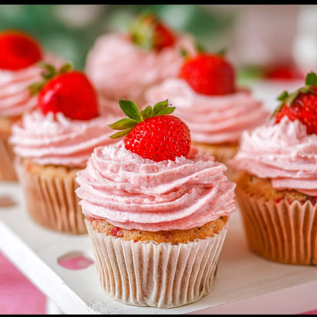 Delicious Homemade Strawberry Cupcakes