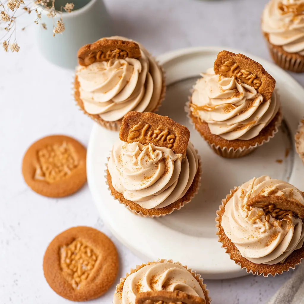 Easy Biscoff Cookie Butter Cupcakes