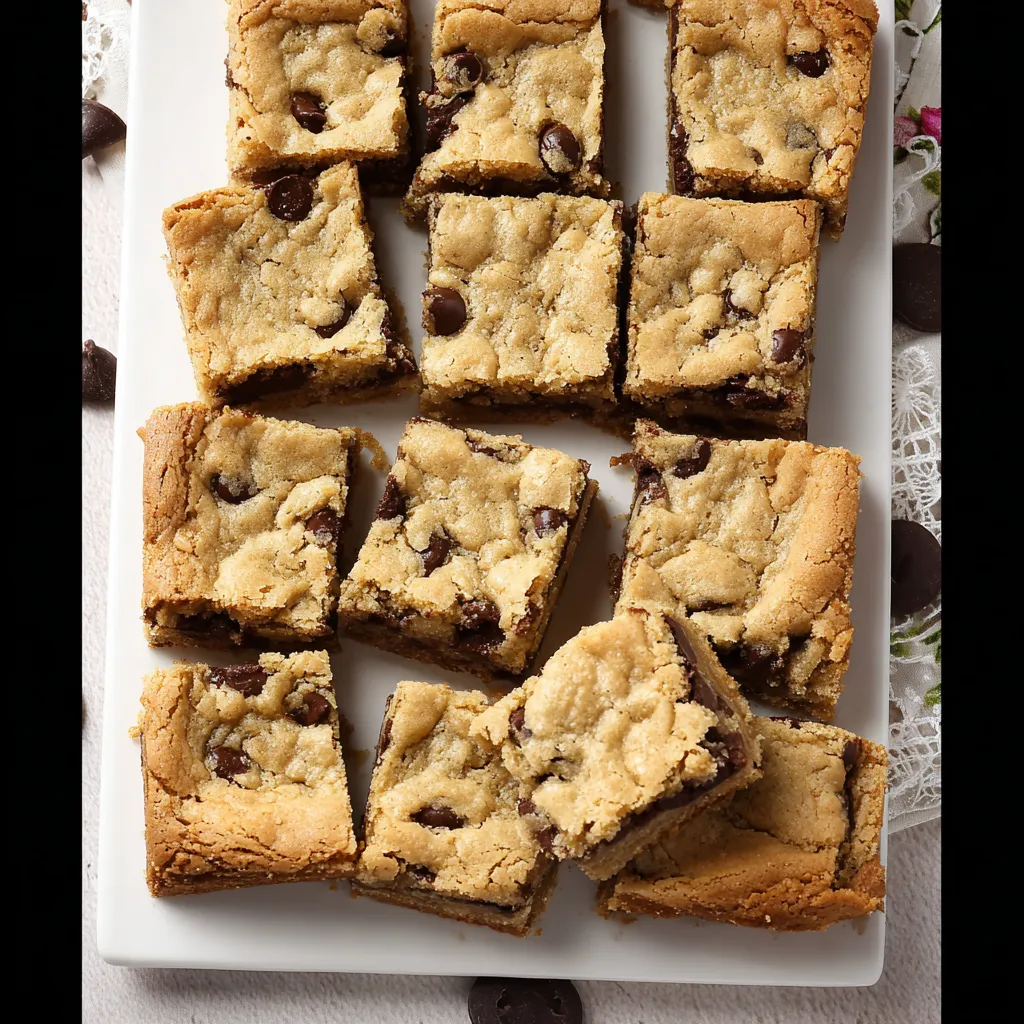 Easy Chocolate Chip Cookie Bars 8x8
