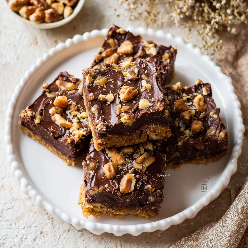 Easy Classic Fudge Nut Bars