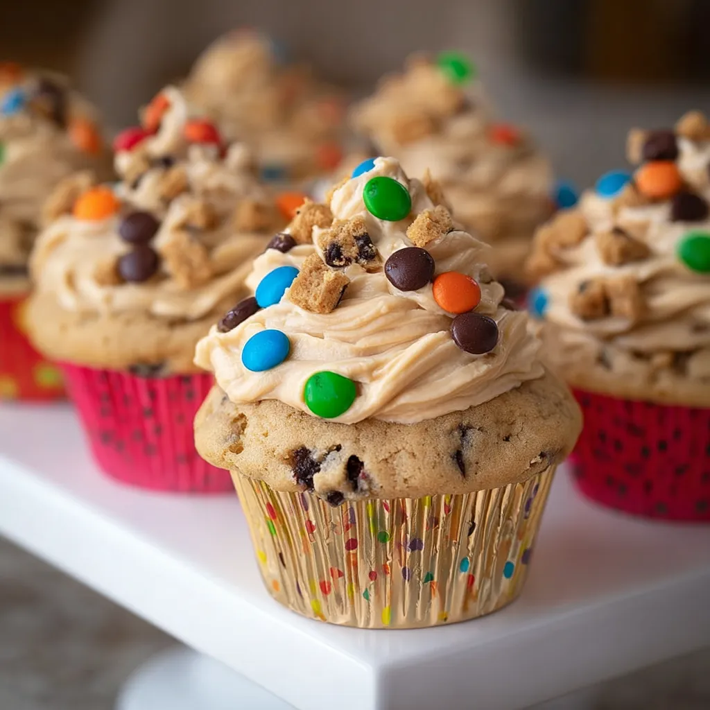 Healthy Monster Cookie Dough Cupcakes Recipe