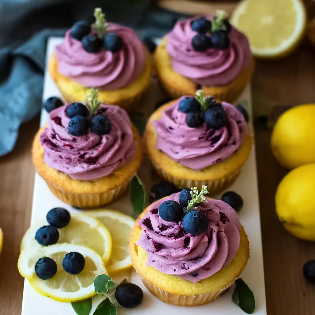 Lemon Blueberry Cupcakes With Buttercream