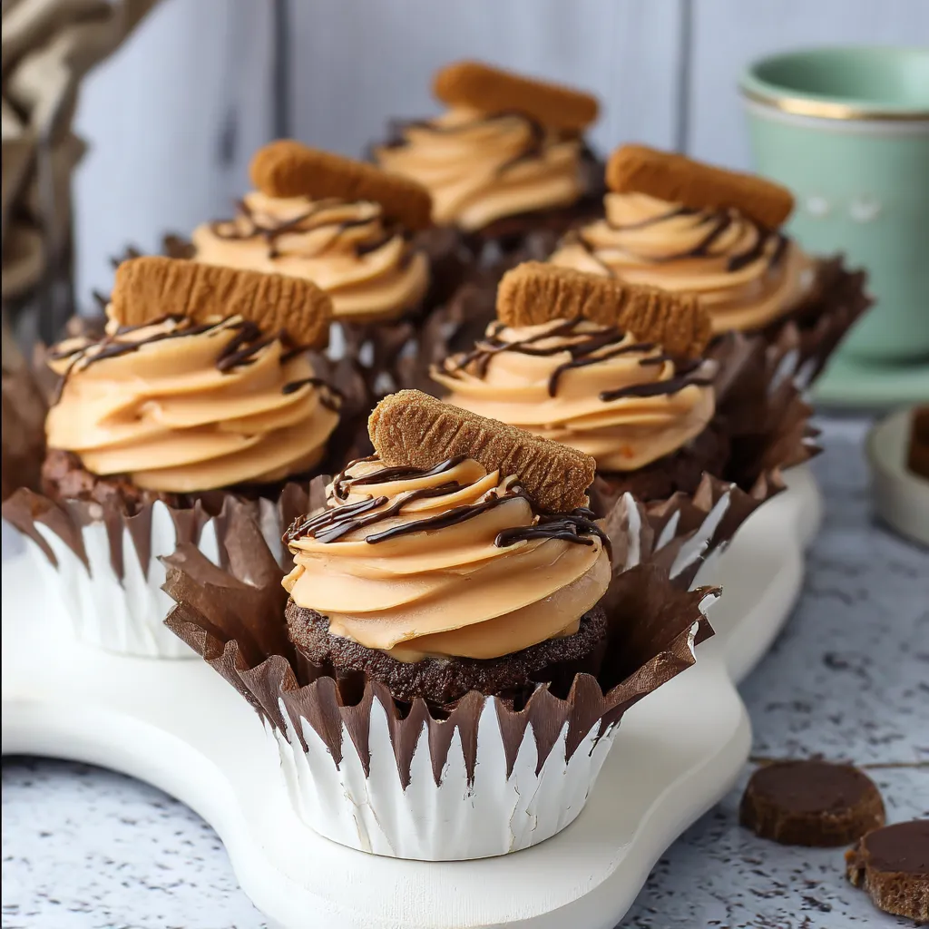 Lotus Biscoff Chocolate Cupcakes