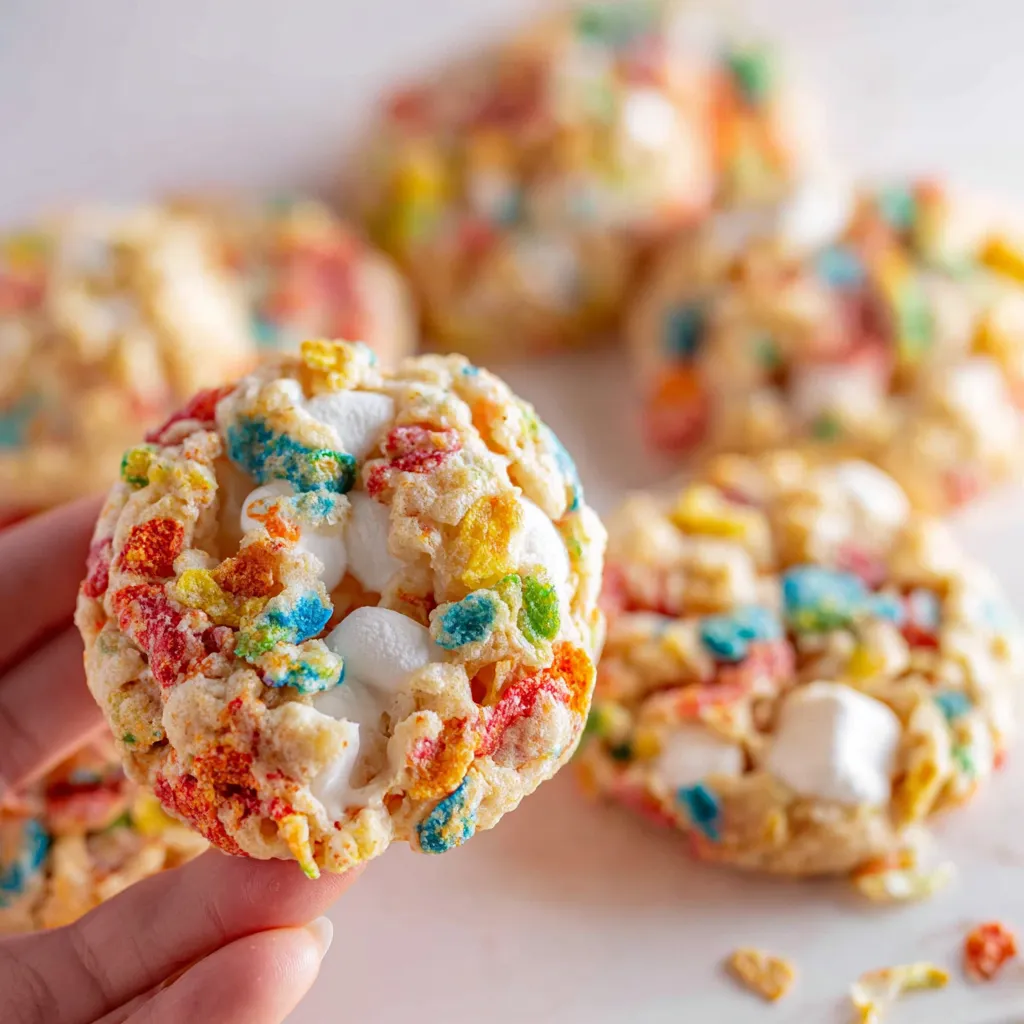 Fruity Pebble Marshmallow Cookies