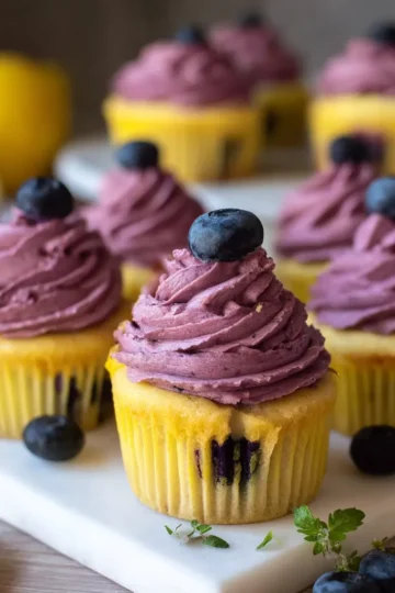 Perfect Lemon Cupcakes Blueberry Buttercream
