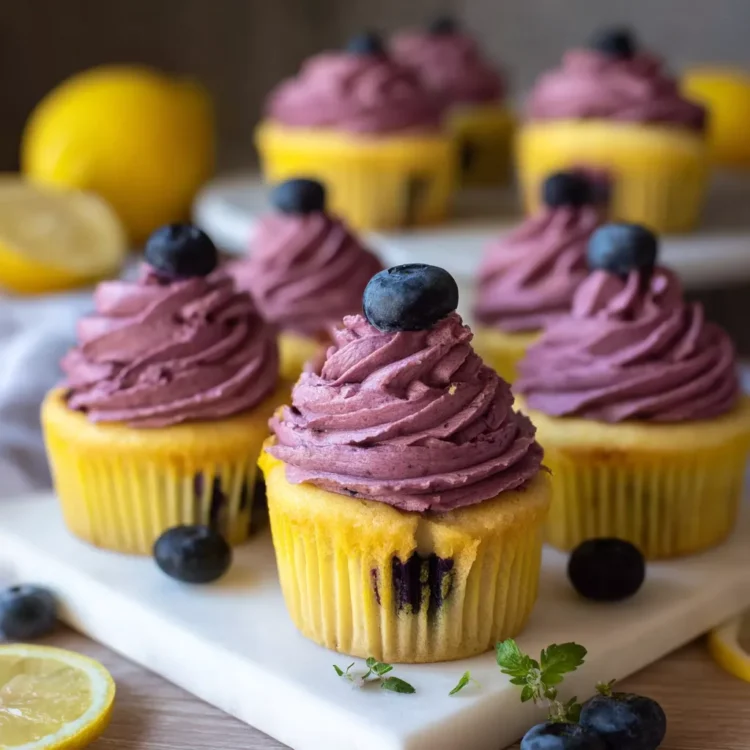Perfect Lemon Cupcakes Blueberry Buttercream