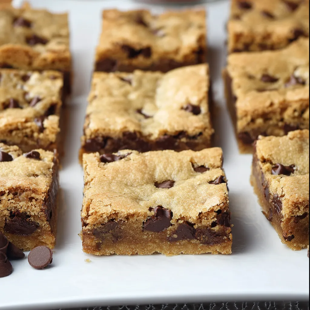 Soft and Chewy Chocolate Chip Cookie Bars 8x8