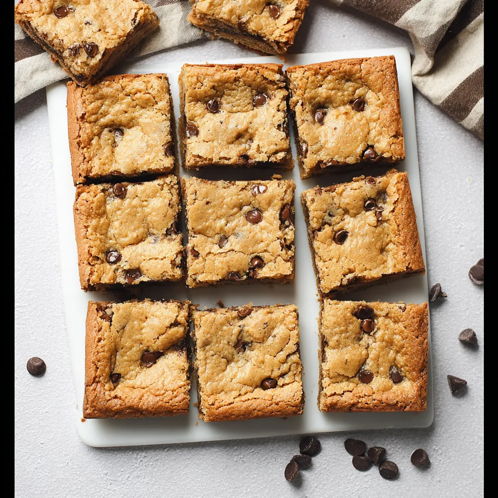 Sweet Chocolate Chip Cookie Bars 8x8