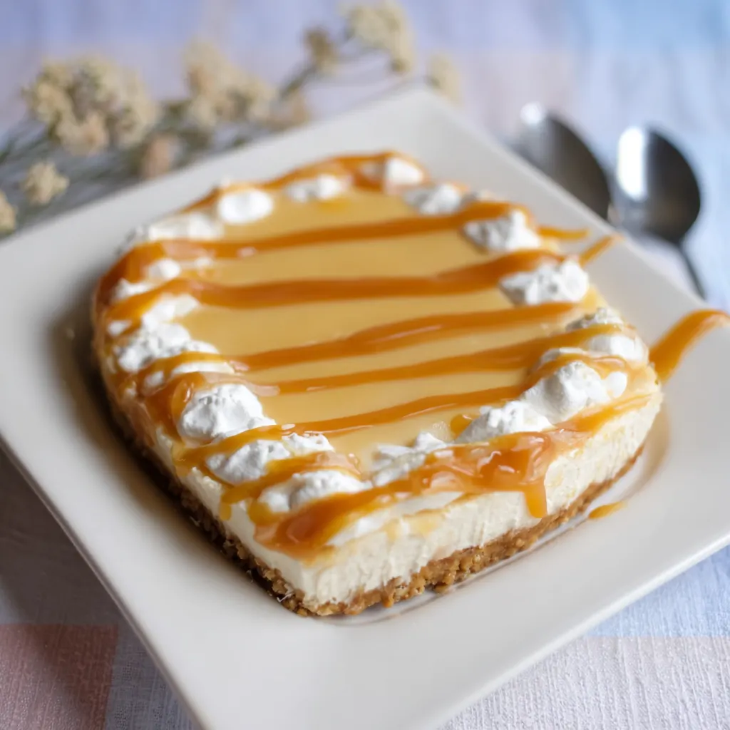Easy No bake caramel cheesecake
