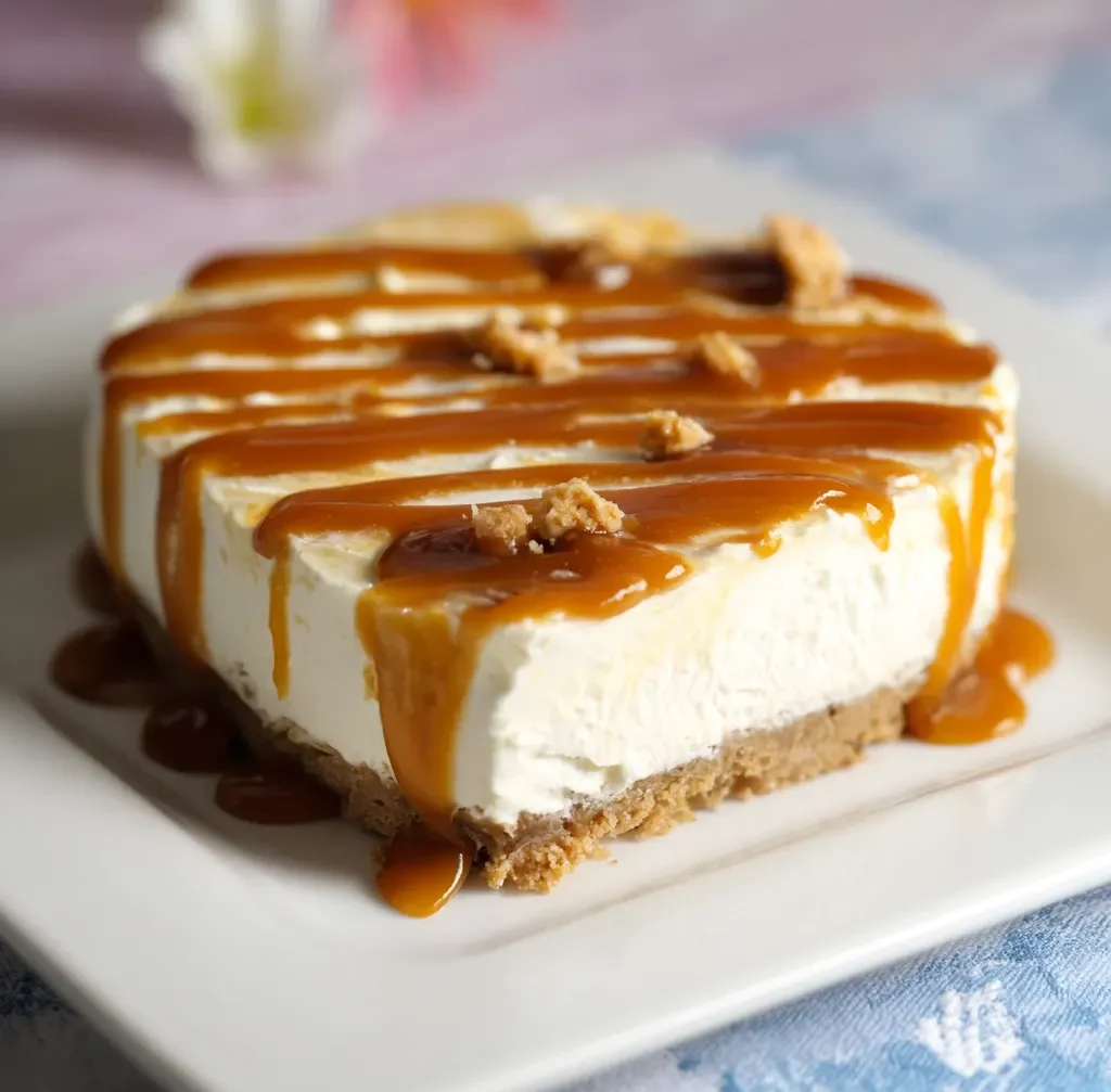 No bake caramel cheesecake