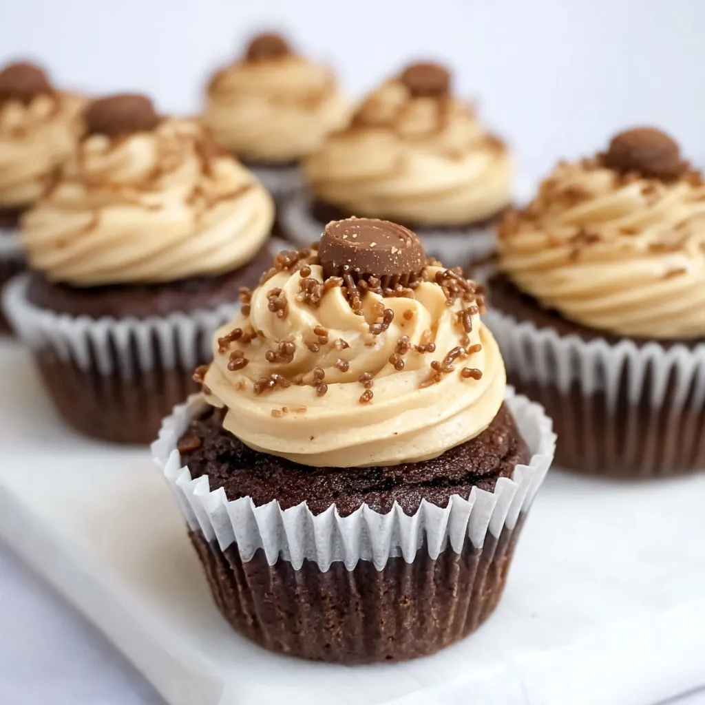 Peanut Butter Chocolate Buckeye Cupcakes